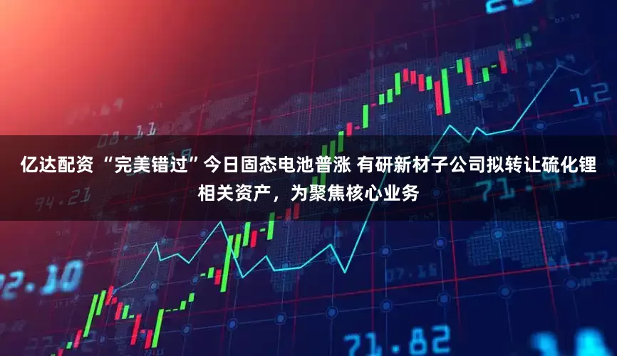 亿达配资 “完美错过”今日固态电池普涨 有研新材子公司拟转让硫化锂相关资产，为聚焦核心业务